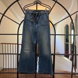 Mother Denim Rambler Tie Waist Wide Leg Jeans Sz 28